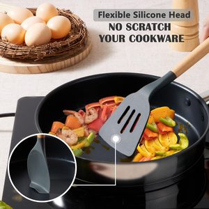 Juego de Utensilios de Cocina de Silicona, Libres de BPA, Resistentes al Calor, con Cuchara para Sopa, Espátula, Cuchara Volteadora, para el Hogar, Restaurante, Camping - Product Image 5