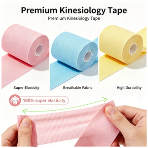 Cinta <span class=keywords><strong>de</strong></span> Kinesiología Pre-cortada, Impermeable, Impresa Personalizada <span class=keywords><strong>para</strong></span> Atletas, 2.5x500cm, Certificación CE/ISO, OEM - Product Image 2
