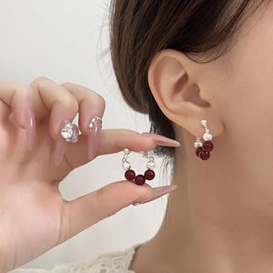 Boucles d'oreilles pendantes Yinruitai S925 en argent sterling, motif hawthorn confit et perle, pour usage quotidien ES1077 - Product Image 3