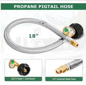Regulador de Gas Propano <span class=keywords><strong>LP</strong></span> Neumático de 2 Etapas con Cambio Automático y Manguera de Acero Inoxidable para Autocaravanas, Remolques y Campamentos - Product Image 3
