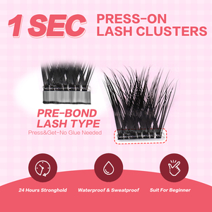 DIY手作りカシミアクラスターラッシュエクステンションキットプレスオンプレスオンラッシュ、接着剤なし - Product Image 5