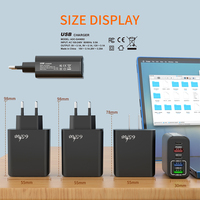 Chargeur rapide personnalisé 65W 38W 3.1A USB C 5 ports téléphone 3 USB 2 Type C charge multifonction