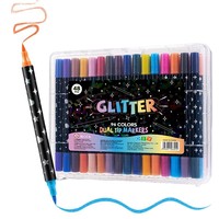 Venta Caliente Nuevo YKEO YK8813 Fabricante Directo Marcador de Doble Punta y Doble Color con Purpurina, Juego de Rotuladores de Punta Suave para Dibujo y Acuarela al por Mayor
