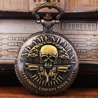 Montre de poche vintage à quartz analogique, boîtier rond en alliage, cadran de 47 mm, non étanche, style bronze antique, chaîne en alliage