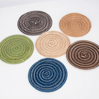 Diverses sets de table circulaires en coton tressé faits à la main de bonne qualité, dessous de plat anti-brûlure, décoration de table