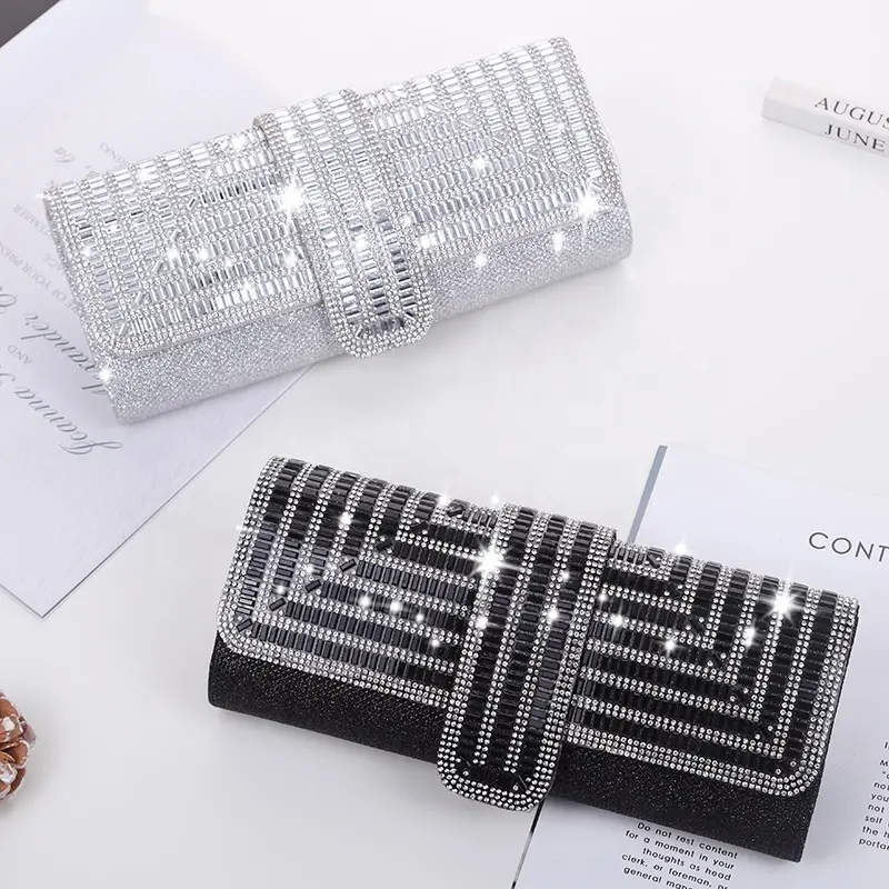 Factory Direct Sales Stick Diamond Three Discount Dinner Bag Hand Armpit Chain Wedding Party Crystal Evening Clutch Bag