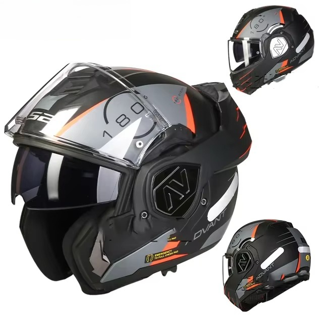 Brand New Original Genuine Modular Double-sided Lens Full Face Flip Motorcycle Helmet with Built-in Lenses
