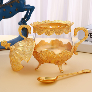 Visionary Household Spice <b>Jar</b> Gold Zinc Alloy Lid Large Sealed Moisture-Proof <b>Glass</b> Storage <b>Jar</b> High-End Luxurious <b>Jar</b> - Product Image 2