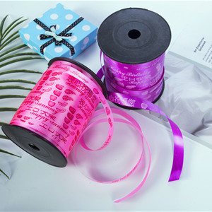Printed Gift Ribbons 10mm Width Colorful With Text And Icons For Birthday Packaging - Product Image 2