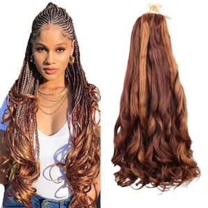 150g Cheveux synthétiques à tresser au crochet, boucles françaises, spirales, ondulations souples, style queue <span class=keywords><strong>de</strong></span> cheval, haute température, par Senmu Beaut - Product Image 5