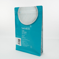 Sacs en plastique multifonctionnels à fermeture éclair, imprimés en usine, pour sels de bain, anti-poussière, surface gravée, avec poignée, emballage PET/LDPE