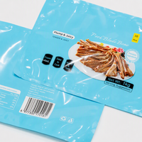 Kemasan Daging Beku Segel Tiga Sisi Mudah Sobek Cetak Gravure untuk Makanan Matang Sebelumnya Sushi Susu Freezer Retail