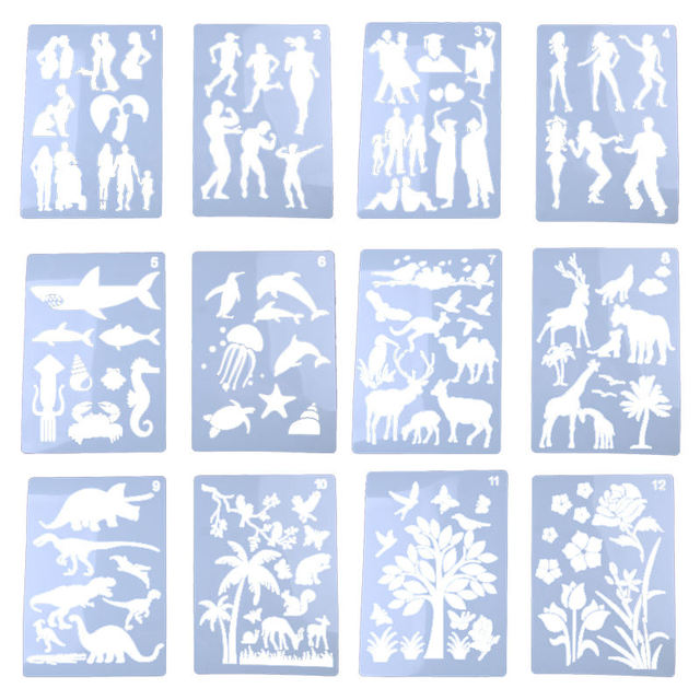 Popular Small Cartoon Image Template Painting Wholesale Stencils for Painting Templates