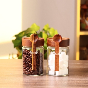 Frasco de Vidrio Sellado para Cereales, Granos de Café y Avena, con Cuchara, Tapa de Madera de Acacia, Frasco de Almacenamiento de Especias - Product Image 4