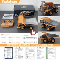 Camión Volquete RC a Control Remoto, Modelo de Juguete de Bulldozer, Camión de Construcción RC de Aleación Metálica, Vehículos de Ingeniería, Juguetes, Excavadora RC