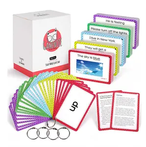 कस्टम अंग्रेजी बेबी मेमोरी फ़्लैश कार्ड/संज्ञानात्मक कार्ड सीखने के खिलौने बच्चों के शैक्षिक के लिए ब्लैंक टॉडलर टॉक कार्ड प्रिंट करना