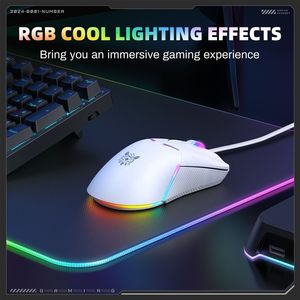 Souris de jeu filaire USB <span class=keywords><strong>ONIKUMA</strong></span> CW929 pour ordinateur portable, souris de jeu ergonomique optique à capteur A825, souris de jeu RGB blanche - Product Image 3