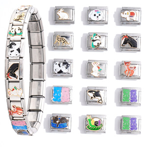 Italian Modular Stainless Steel Bracelet Links Rectangle Shape For Bracelet Making Unisex Jewelry Findings Components - Product Image 1