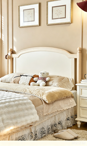 All-wood Double <strong>Bed</strong> - Master Bedroom - French Vintage Simple Modern Retro Home-use Large <strong>Bed</strong> Rubber Wood Frame <strong>Children</strong> <strong>Bed</strong> - Product Image 2