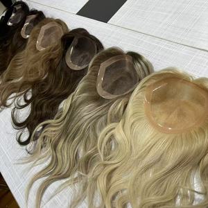 Topper capillaire 6x6 respirant et durable à base mono, en <span class=keywords><strong>cheveux</strong></span> humains vierges bruts, avec cuir chevelu naturel uniforme, pour femmes souffrant de calvitie de la couronne - Product Image 1