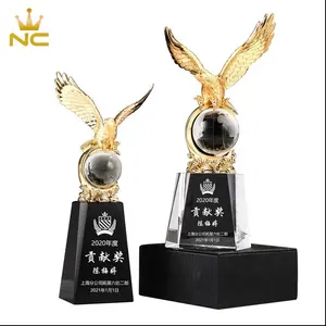 Personalizado K9 Material De Metal Águia Prêmios Troféu de Cristal Prêmio Troféu de Cristal Sublimação