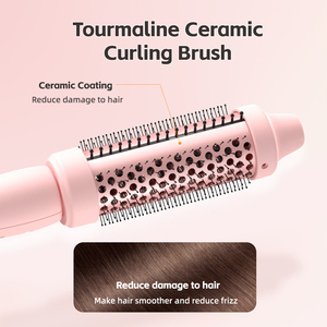 2 en 1 Nouveau fer à friser rotatif LCD Peigne en céramique professionnel <span class=keywords><strong>chauffant</strong></span> Brosse à cheveux portable pour le type de cheveux - Product Image 5