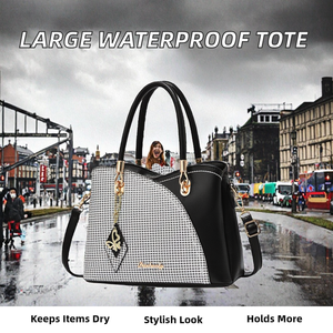 Nouveaux sacs à main décontractés en cuir PU tendance, doux, durables, à deux bretelles, grande capacité, imperméables, à bandoulière, avec fermeture éclair, pour le shopping et les voyages - Product Image 2