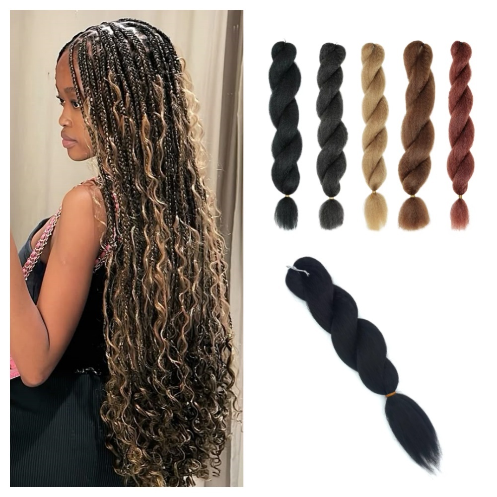 Factory Direct 32inches Folded 16inch Jumbo Braid Hair Synthetic High Temperature Fiber Dyed Matte Heat Resistant Wholesale for Detail Section 2