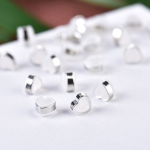 Heart-Shaped <b>Stud</b> <b>Earrings</b> Gold Plated Silicone Back Inserts For Jewelry Making Unisex Everyday Wear - Product Image 2