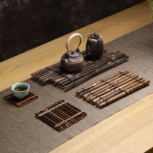 Anji Handmade Bamboo <b>Tea</b> Tray Japanese Style Flat Bamboo Mat For <b>Tea</b> <b>Set</b> Accessories Bamboo Crafts - Product Image 2