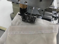 Machine à coudre industrielle à pied marcheur à grande vitesse à triple aiguille pour l'ourlet des t-shirts, dispositif de coupe pour sous-vêtements masculins RN9300-TQ