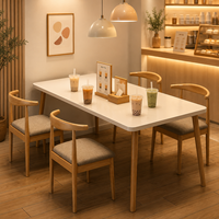Set Meja Kursi Restoran Kedai Kopi Buffet, Rangka Baja Desain Beragam Ukuran dan Warna Pilihan