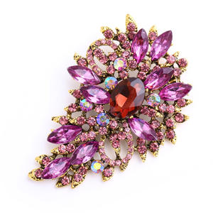 Noiva do casamento do vintage Big Blue Crystal Drop Colorido Rhinestone encantador Teardrop <span class=keywords><strong>Brooch</strong></span> buquê flor para a mulher - Product Image 2