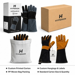 <span class=keywords><strong>Gants</strong></span> de soudage doublés coton en cuir croûte, longs, isolants thermiquement, ignifuges, résistants aux flammes MIG TIG Arc <span class=keywords><strong>pour</strong></span> le travail - Product Image 6