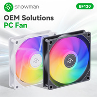 Ventilador de CPU para PC SNOWMAN BF120-ARGB-BK de 120 mm con Rodamiento Fluido y Funcionamiento Silencioso de 20dBA para Refrigeración de Radiador de Caja de Ordenador