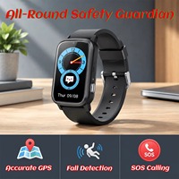 Montre connectée GPS 4G pour personnes âgées, localisation GPS WiFi LBS, appel SOS, détection de chute, surveillance de la santé, OEM ODM SDK, logo personnalisé