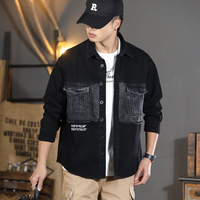 Veste en jean surdimensionnée de style streetwear Y2K délavée, en denim japonais lourd, style workwear