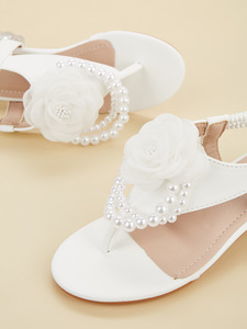 <span class=keywords><strong>Sandali</strong></span> con Tacco Alto per Bambine, Nuovo Stile con Perle e Fiori, <span class=keywords><strong>Sandali</strong></span> Casual alla Moda - Product Image 6
