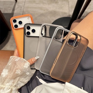 เคสกันตกสำหรับ 15Pro TPU สำหรับ Apple 17promax สำหรับ iPhone16 รุ่นอื่นๆ  อะคริลิคฝ้าลายคลื่น พร้อมที่จับโทรศัพท์ ดีไซน์ธุรกิจ - Product Image 1