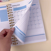 Agenda Creativa con Impresión UV, Planificador Semanal/Mensual/Diario con Hojas Sueltas, Encuadernación en Espiral, Cubierta de Papel Cosido, Pegatinas Organizadoras, Cuaderno 80