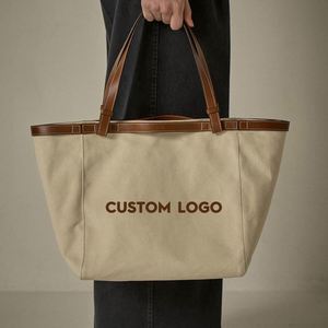 New Tide Lazy Style Simple <b>Large</b> Capacity Thickened Tote <b>Canvas</b> Handheld Shopping One Shoulder Women's Student School <b>Bag</b> - Product Image 3