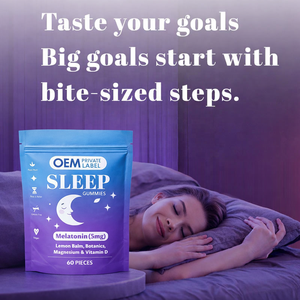 Gummies OEM 5mg pour le sommeil au mélisse, supplément botanique de <span class=keywords><strong>magnésium</strong></span> et de vitamine <span class=keywords><strong>D</strong></span>, mélatonine pour le sommeil, l'humeur et la relaxation - Product Image 3