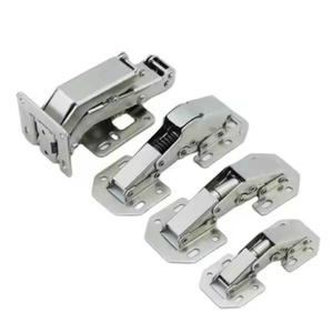 Charnière de porte FGA 3 pouces à fermeture douce, nickel, forme pont/grenouille, montage en surface sans perçage, 90 degrés, pour armoire de cuisine, salon - Product Image 3