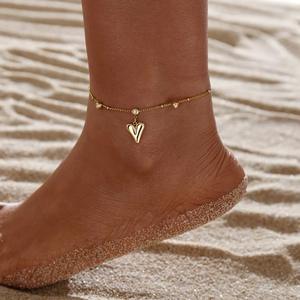 फैशन स्टेनलेस स्टील 18k सोने की प्लेटेड एण्लेट के साथ लड़कियों के लिए पार्टियों के लिए पैर गहने - Product Image 3