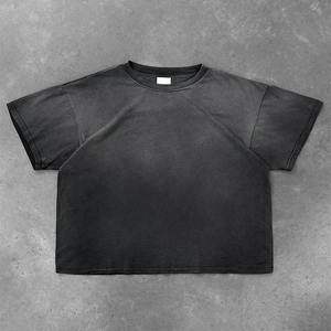 Benutzer definierte übergroße schwere <span class=keywords><strong>T</strong></span>-<span class=keywords><strong>Shirt</strong></span> 220 Gsm 100% Baumwolle Boxy <span class=keywords><strong>T</strong></span>-<span class=keywords><strong>Shirt</strong></span> für Männer Vintage Crop <span class=keywords><strong>T</strong></span>-<span class=keywords><strong>Shirt</strong></span> - Product Image 2