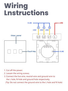 CNSKOU EU pour TUYA Smart Home Switch 1 Gang verre trempé 220v Wifi écran tactile 3 voies étanche 10A/16A Compatible Smart Life - Product Image 6