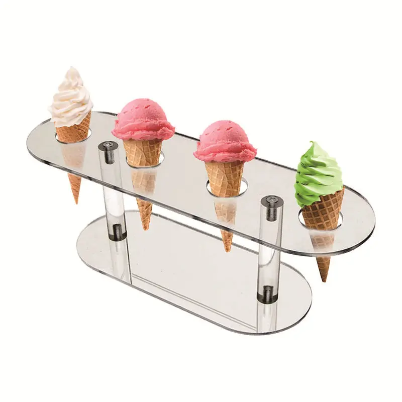 Commercial Donut Display Stand Factory Wholesale Acrylic Ice Cream Cone Display Stand
