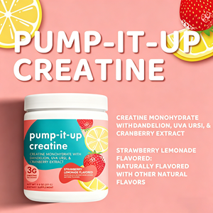Creatina Monohidrato OEM <span class=keywords><strong>Pump</strong></span>-It-Up 3g - Limonada de Fresa con Extracto de Diente de León y Arándano, 50 Porciones, Polvo Pre-Entrenamiento - Product Image 3