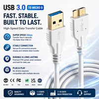 Câble USB 3.0 Micro B industriel LUNG KAY 3m 5 Gbit/s USB 3.2 Gen 1 haute vitesse plaqué or blindé pour stockage externe HDD SSD