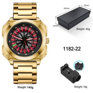 New <b>Unique</b> Design Watch Men Stainless Steel Alloy Watch Square Large Dial Watch Custom Logo Casino Roulette Men's Watch - Product Image 1